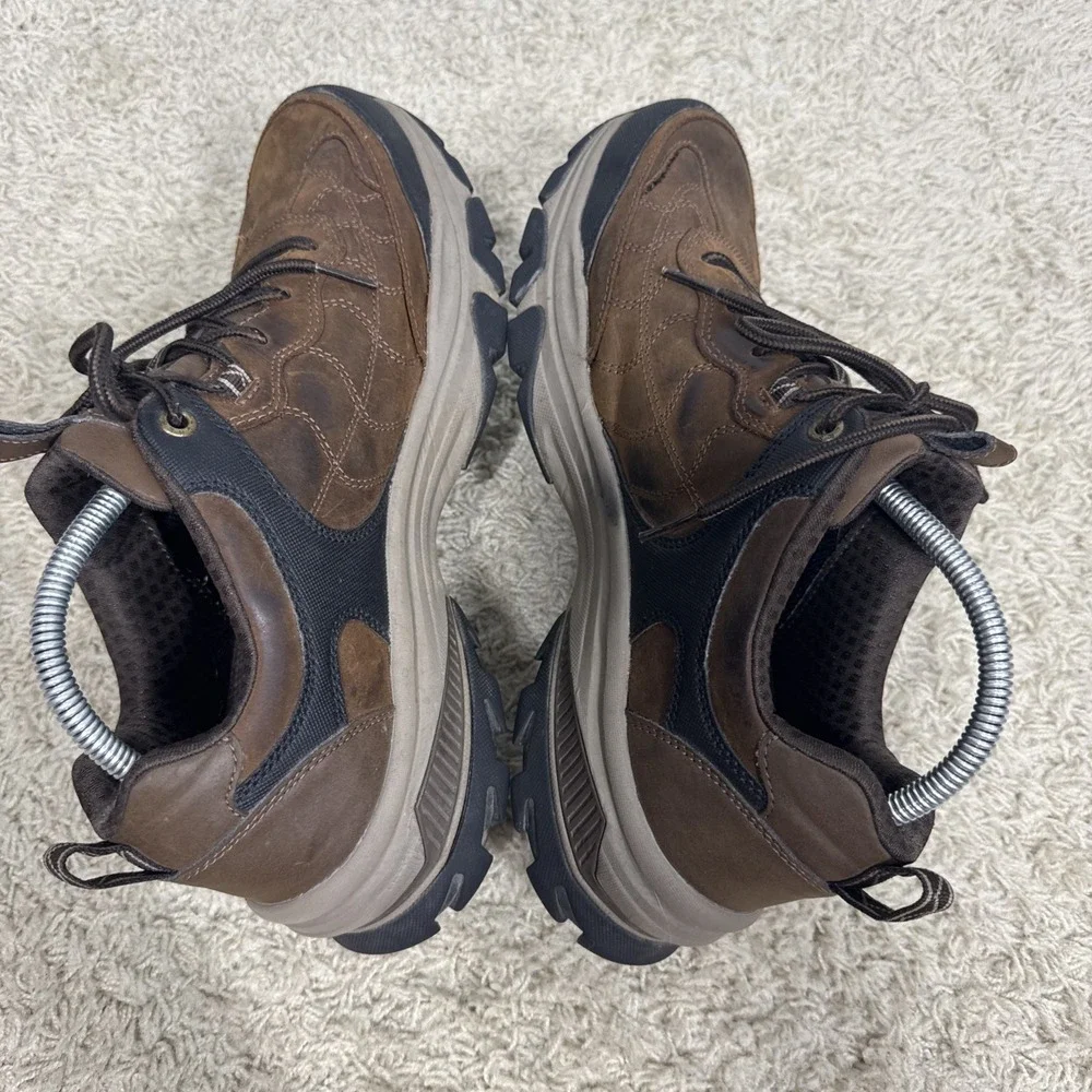 Skechers Ralcon Venego Relaxed Fit Lace Up Brown Leather Hiking Shoes Mens 10.5